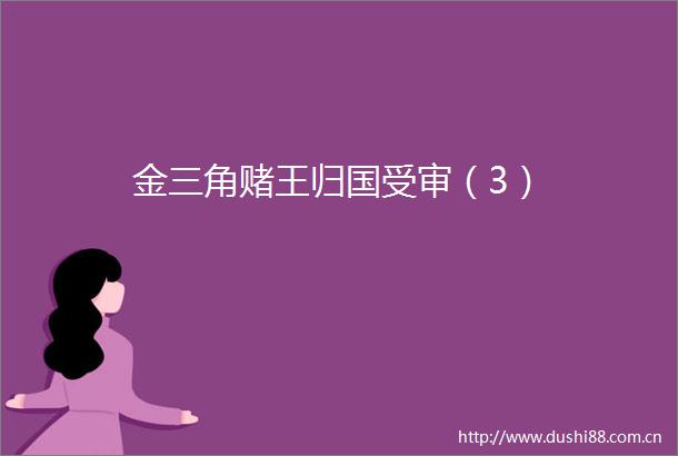 金三角赌王归国受审（3）