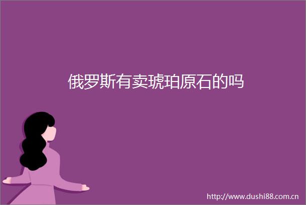 俄罗斯有卖琥珀原石的吗