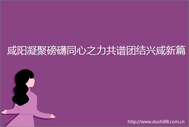 咸阳凝聚磅礴同心之力共谱团结兴咸新篇