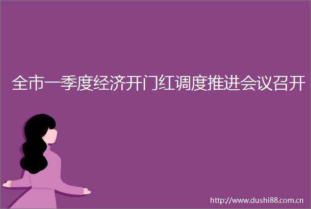 全市一季度经济开门红调度推进会议召开