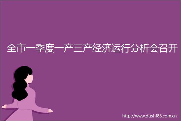全市一季度一产三产经济运行分析会召开
