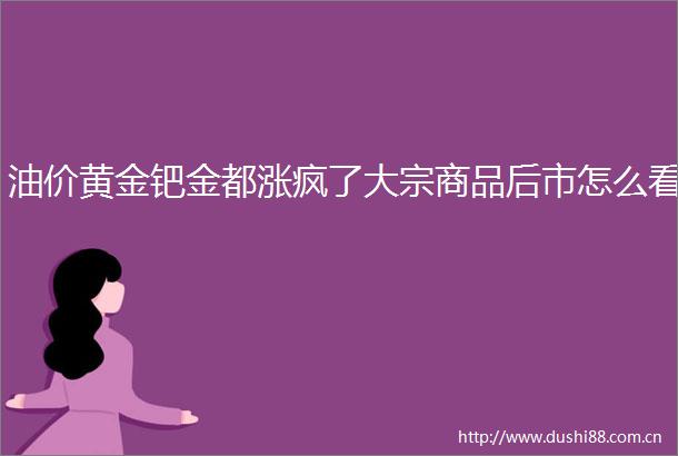 油价黄金钯金都涨疯了大宗商品后市怎么看