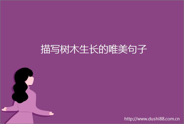 描写树木生长的唯美句子