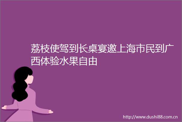 荔枝使驾到长桌宴邀上海市民到广西体验水果自由