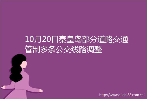 10月20日秦皇岛部分道路交通管制多条公交线路调整