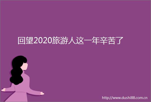 回望2020旅游人这一年辛苦了