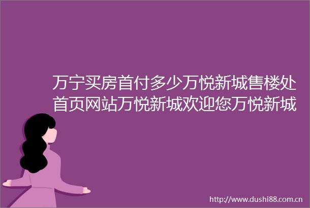 万宁买房首付多少万悦新城售楼处首页网站万悦新城欢迎您万悦新城楼盘详情户型房价