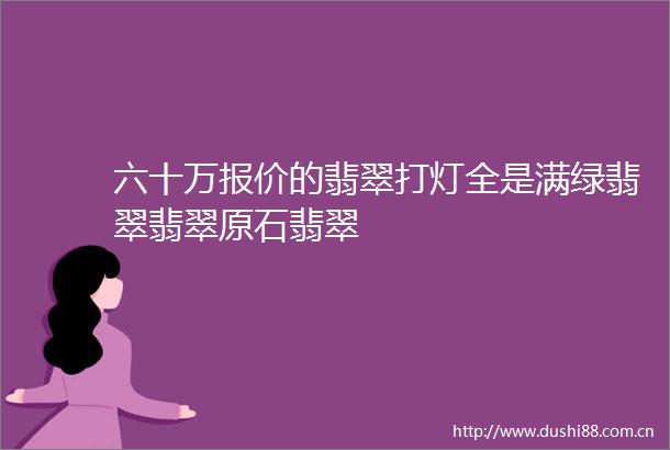 六十万报价的翡翠打灯全是满绿翡翠翡翠原石翡翠