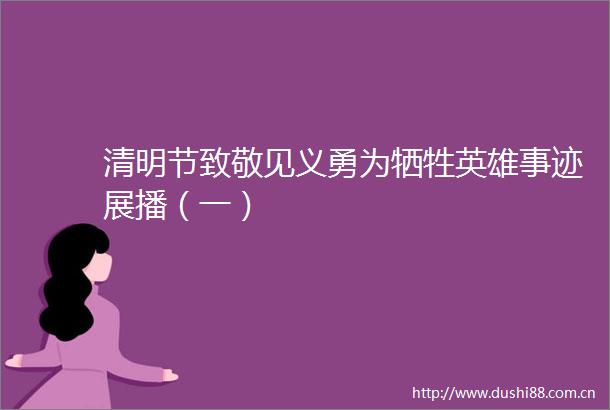 清明节致敬见义勇为牺牲英雄事迹展播（一）