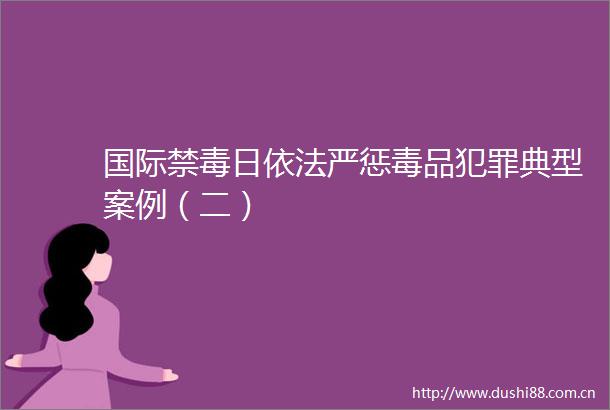 国际禁毒日依法严惩毒品典型案例（二）