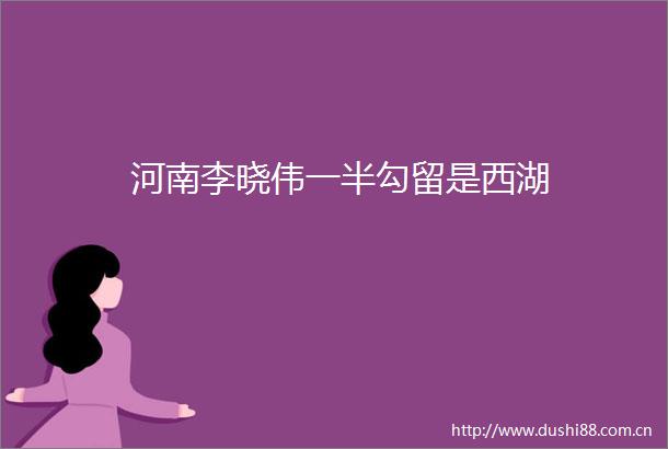 河南李晓伟一半勾留是西湖
