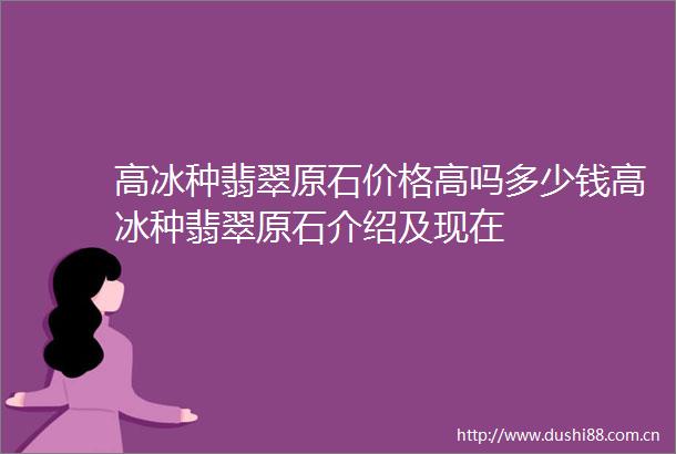 高冰种翡翠原石价格高吗多少钱高冰种翡翠原石介绍及现在
