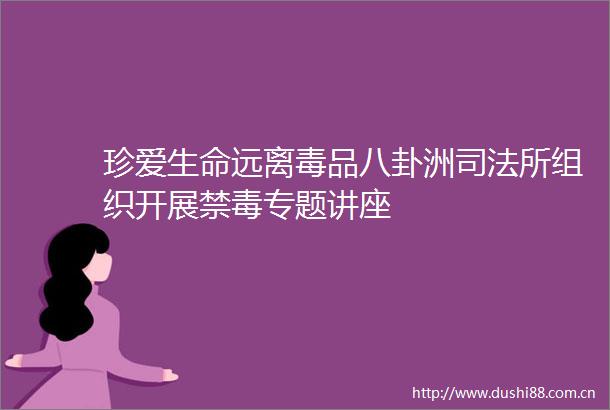 珍爱生命远离毒品八卦洲司法所组织开展禁毒专题讲座