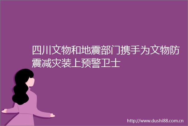 四川文物和地震部门携手为文物防震减灾装上预警卫士