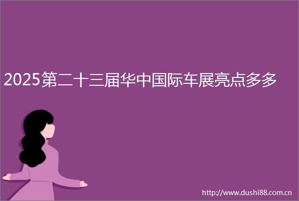2025第二十三届华际车展亮点多多