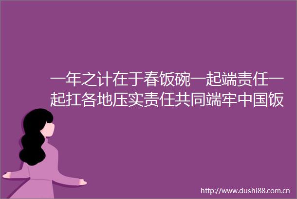 一年之计在于春饭碗一起端责任一起扛各地压实责任共同端牢饭碗