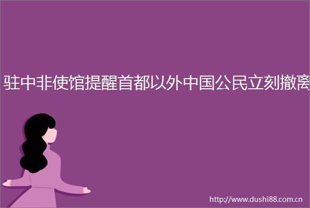 驻中非使馆提醒首都以外公民立刻撤离