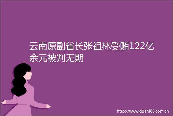 云南原副省长张祖林122亿余元被判无期