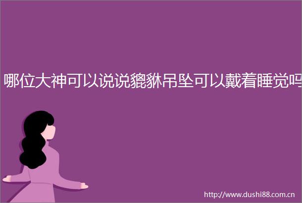 哪位大神可以说说貔貅吊坠可以戴着睡觉吗