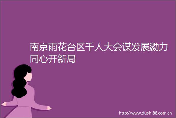 南京雨花台区千人大会谋发展勠力同心开新局