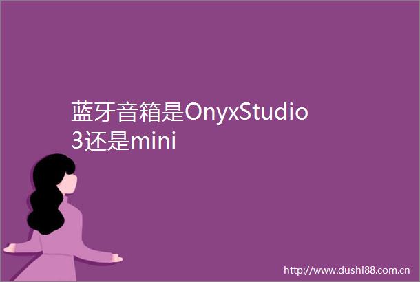 蓝牙音箱是OnyxStudio3还是mini