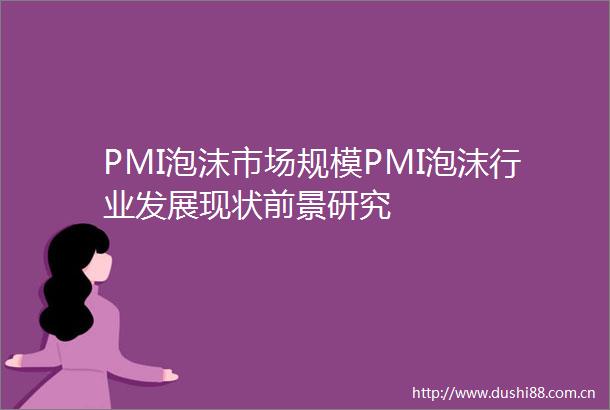 PMI泡沫市场规模PMI泡沫行业发展现状前景研究