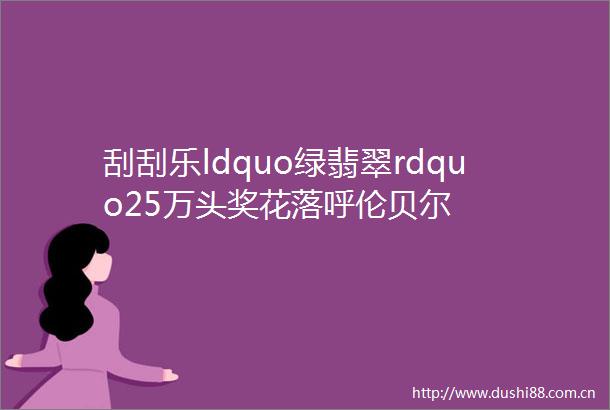 刮刮乐ldquo绿翡翠rdquo25万头奖花落呼伦贝尔