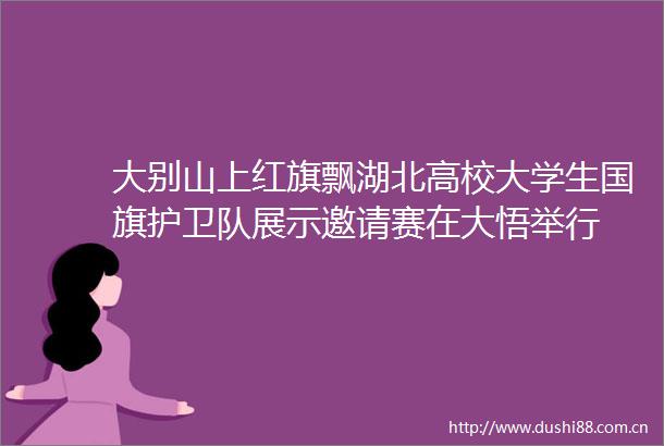 大别山上红旗飘湖北高校大学生护卫队展示邀请赛在大悟举行