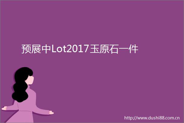 预展中Lot2017玉原石一件