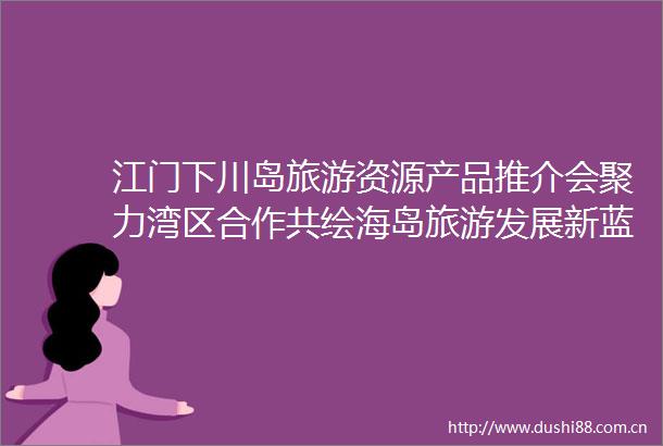 江门下川岛旅游资源产品推介会聚力湾区合作共绘海岛旅游发展新蓝图