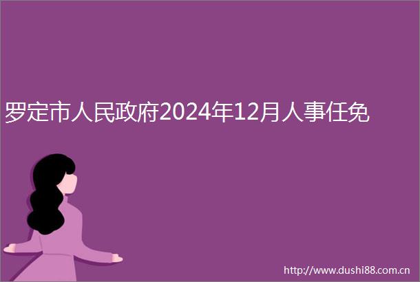 罗定市2024年12月人事任免