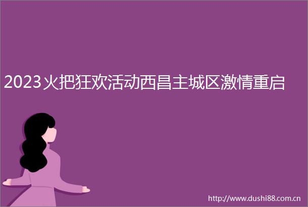 2023火把狂欢活动西昌主城区重启