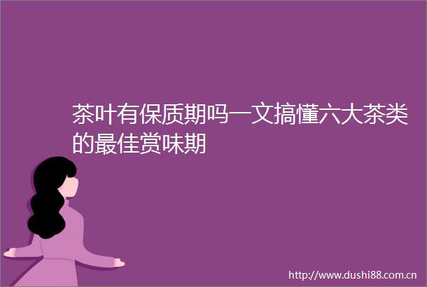 茶叶有保质期吗一文搞懂六大茶类的最佳赏味期