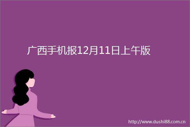 广西手机报12月11日上午版