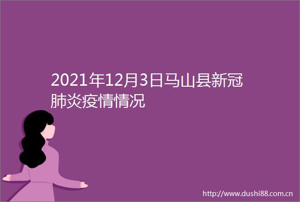 2021年12月3日马山县新冠肺炎疫情情况