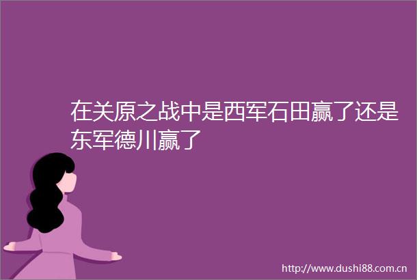 在关原之战中是西军石田赢了还是东军德川赢了