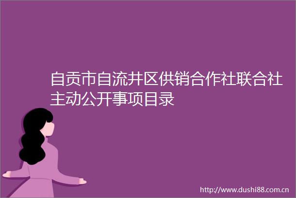 自贡市自流井区供销合作社联合社主动公开事项目录