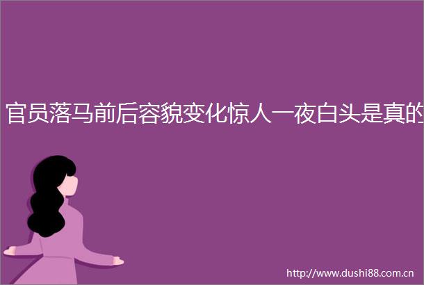 官员落马前后容貌变化惊人一夜白头是真的