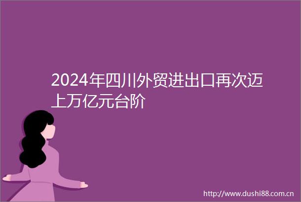 2024年四川外贸进出口再次迈上万亿元台阶