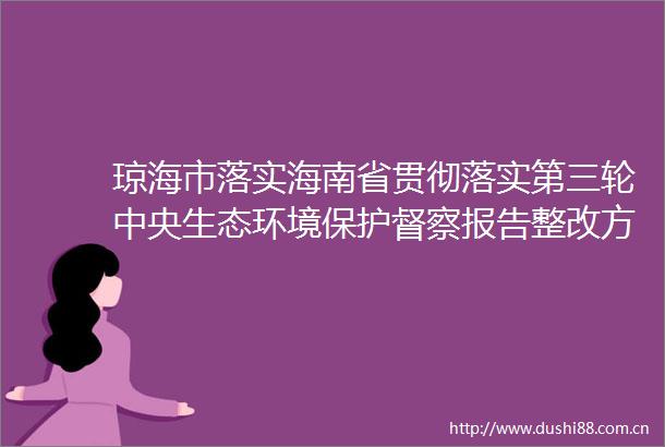 琼海市落实海南省贯彻落实第三轮中央生态环境保护督察报告整改方案整改措施（序号4）整改完成情况公示表