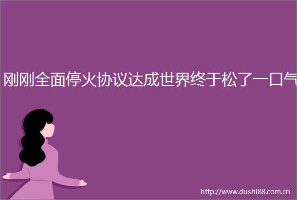 刚刚全面停火协议达成世界终于松了一口气