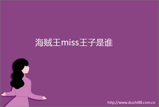 海贼王miss王子是谁