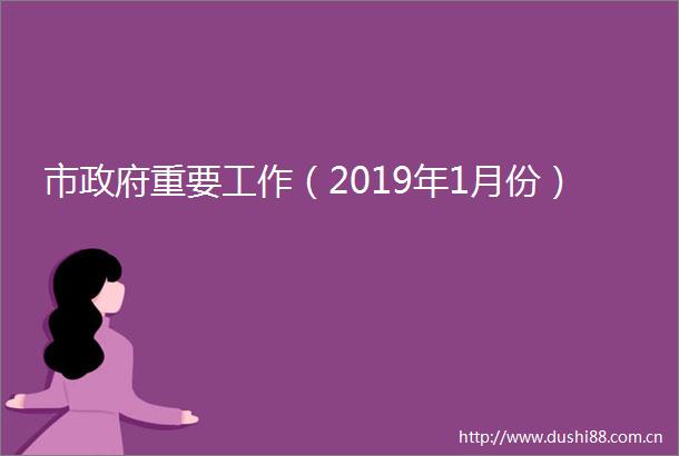 市重要工作（2019年1月份）