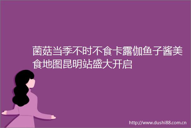 菌菇当季不时不食卡露伽鱼子酱美食地图昆明站盛大开启