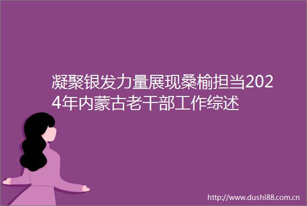 凝聚银发力量展现桑榆担当2024年内蒙古老工作综述