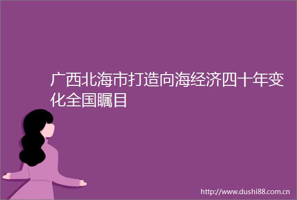 广西北海市打造向海经济四十年变化全国瞩目