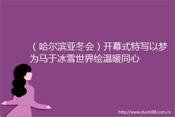 （哈尔滨亚冬会）开幕式特写以梦为马于冰雪世界绘温暖同心