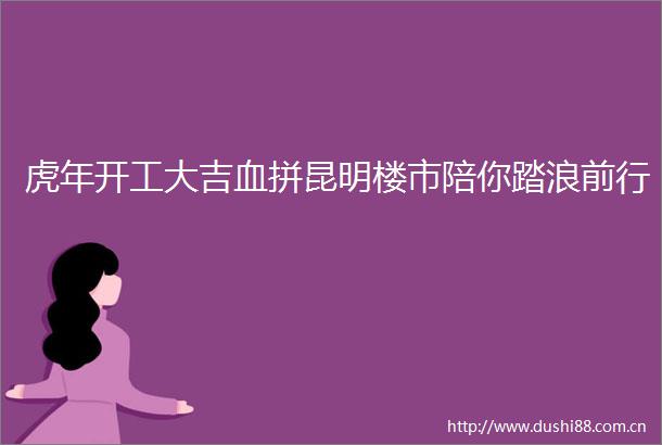 虎年开工大吉血拼昆明楼市陪你踏浪前行