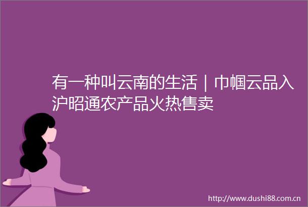 有一种叫云南的生活｜巾帼云品入沪昭通农产品火热售卖
