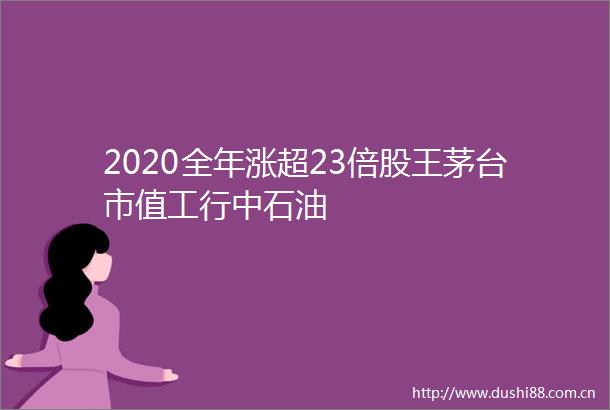 2020全年涨超23倍股王茅台市值工行中石油